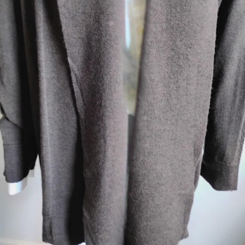 Kenar Italian Merino Wool Shawl Collar Cardigan Sweater Chocolate Brown Size Lg - Picture 5 of 14